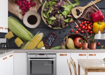 Eine Fototapete, die zu gesunder Ernährung animiert